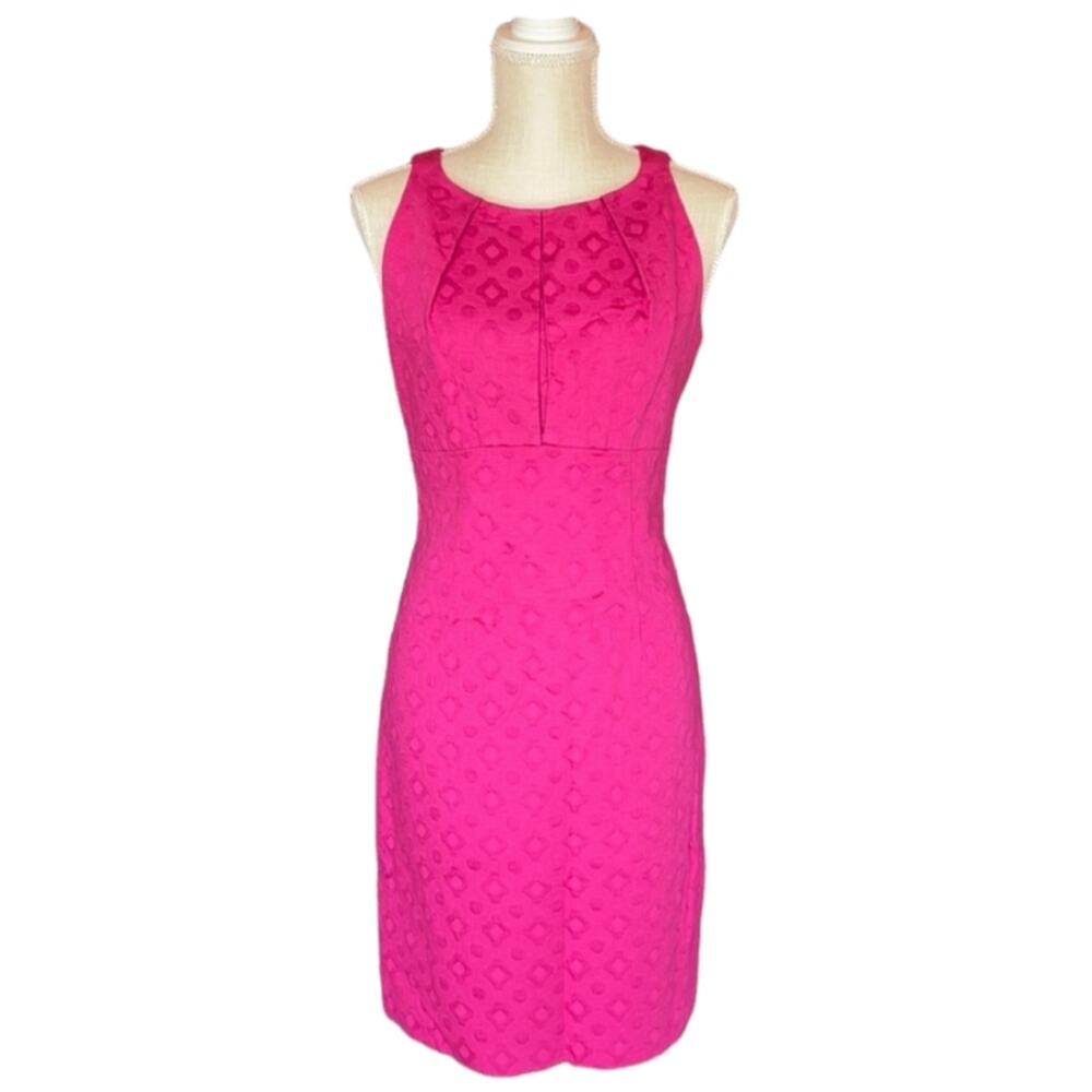 TAYLOR BARBIRCORE Pink‎ Jacquard Academia Sheath Dress Size 10
